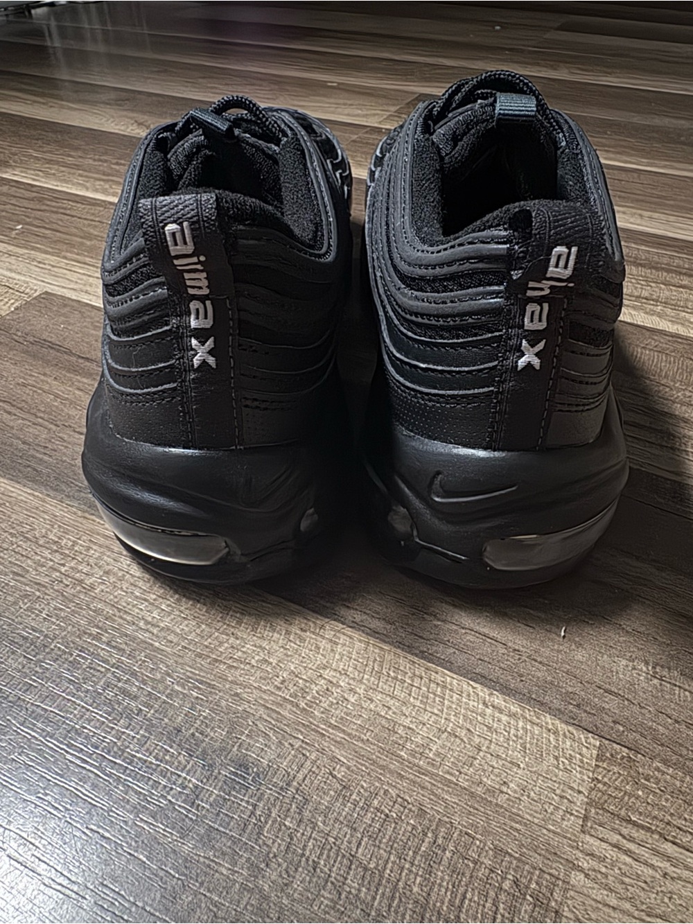 Nike Air Max 97 Sneakers - Black with Silver Swoosh - Picture 4 of 6